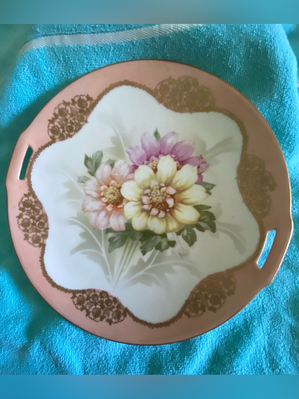 Vintage R.S. Tillowitz Silesia Hand Painted Floral Plate